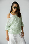 ROSE LACE BLOUSE  -MINT GREEN