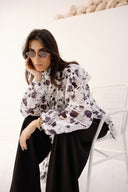VINTAGE RUFFLE BLOUSE -OFF WHITE
