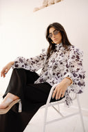 VINTAGE RUFFLE BLOUSE -OFF WHITE