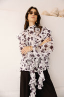 VINTAGE RUFFLE BLOUSE -OFF WHITE
