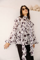 VINTAGE RUFFLE BLOUSE -OFF WHITE