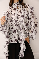 VINTAGE RUFFLE BLOUSE -OFF WHITE