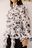 VINTAGE RUFFLE BLOUSE -OFF WHITE