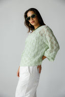 ROSE LACE BLOUSE  -MINT GREEN