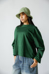BOXFIT LONG SLEEVE TEE SHIRT -DARK GREEN