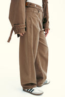 STITCHED PANTS WITH BUTTONS DENIM