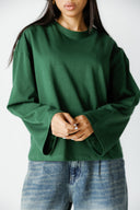 BOXFIT LONG SLEEVE TEE SHIRT -DARK GREEN