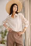 Comfy Sheer Shirt -Beige