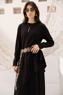 HIGH LOW T-SHIRT -BLACK