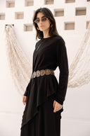 HIGH LOW T-SHIRT -BLACK