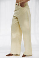 Straight Gabardine pants -YELLOW
