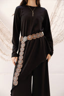 HIGH LOW T-SHIRT -BLACK