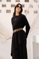 HIGH LOW T-SHIRT -BLACK