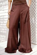 LOOSE PANTS WITH SIDE POCKET -MAROON