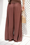 LOOSE PANTS WITH SIDE POCKET -MAROON