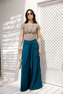 Ribbed Square Neck Basic top - Greige