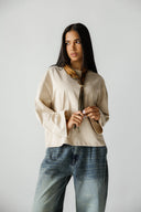 BOXFIT LONG SLEEVE TEE -Beige