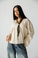 BOXFIT LONG SLEEVE TEE -Beige