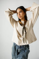 BOXFIT LONG SLEEVE TEE -Beige