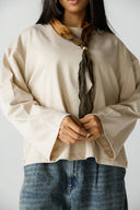 BOXFIT LONG SLEEVE TEE -Beige