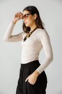 FULL LINED BASIC TOP -BEIGE