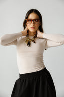 FULL LINED BASIC TOP -BEIGE