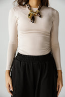 FULL LINED BASIC TOP -BEIGE