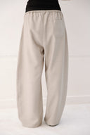 ELASTIC WAIST BALLOON PANTS -OLIVE