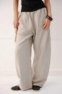 ELASTIC WAIST BALLOON PANTS -OLIVE