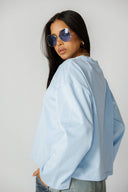 BOXFIT LONG SLEEVE TEE SHIRT -BABY BLUE