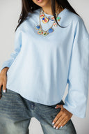 BOXFIT LONG SLEEVE TEE SHIRT -BABY BLUE