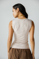 FULL LINED SLEEVELESS BASIC TOP -Beige