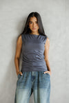sleeveless top -DARK GRAY