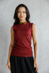 sleeveless top -MAROON