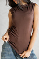 Sleeveless Top -BROWN