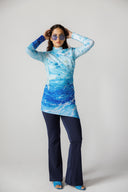 AZURE MOTION SWIM TOP -BLUE