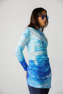 AZURE MOTION SWIM TOP -BLUE