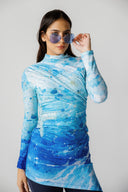 AZURE MOTION SWIM TOP -BLUE