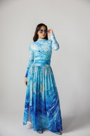 AZURE MOTION SWIM SKIRT -BLUE