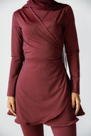 SOPHIA WRAPED SWIM TOP -MAROON