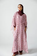 PAISLEY VEIL SWIM KIMONO -PINK