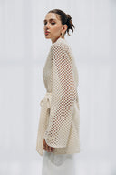 COASTAL CROCHET CARDIGAN -Beige