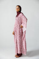 PAISLEY VEIL SWIM KIMONO -PINK
