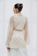 COASTAL CROCHET CARDIGAN -Beige