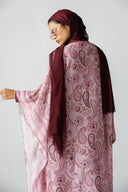 PAISLEY VEIL SWIM KIMONO -PINK