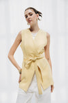 Sleeveless Wrap VEST -BUTTER YELLOW