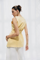 Sleeveless Wrap VEST -BUTTER YELLOW