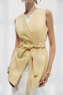 Sleeveless Wrap VEST -BUTTER YELLOW