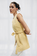 Sleeveless Wrap VEST -BUTTER YELLOW