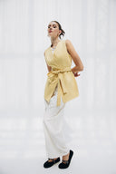 Sleeveless Wrap VEST -BUTTER YELLOW